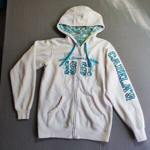 Cabela's full zip hoodie women's size S regular white with kangaroo pockets